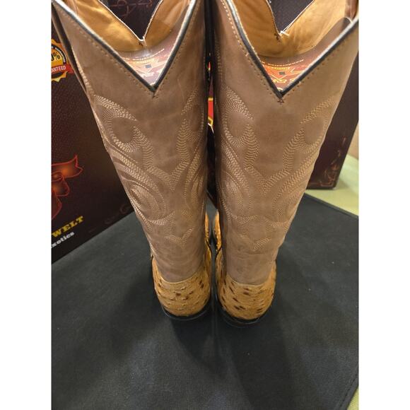 Los Altos Genuine Amber Full Quill Ostrich WESTERN Boot Round Toe 650354 10EE main image 4